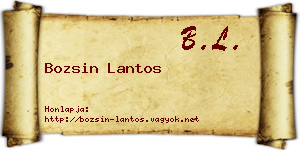 Bozsin Lantos névjegykártya